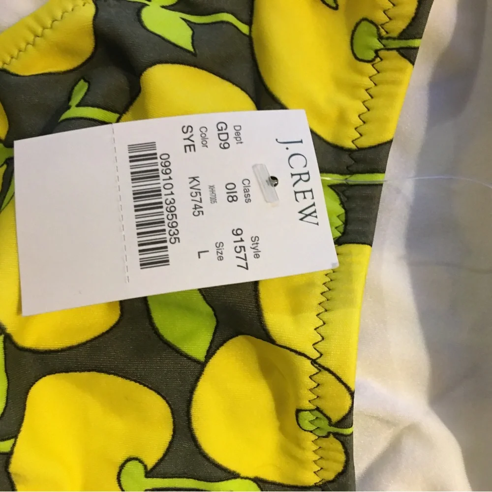 NWT yellow apple J Crew bikini bottoms szL - Picture 6 of 8